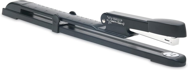 RAPESCO 1464 Germ-Savvy Antibacterial, Marlin Long Arm Stapler & 5000 x 26/6 mm Staples, Black - Image 2