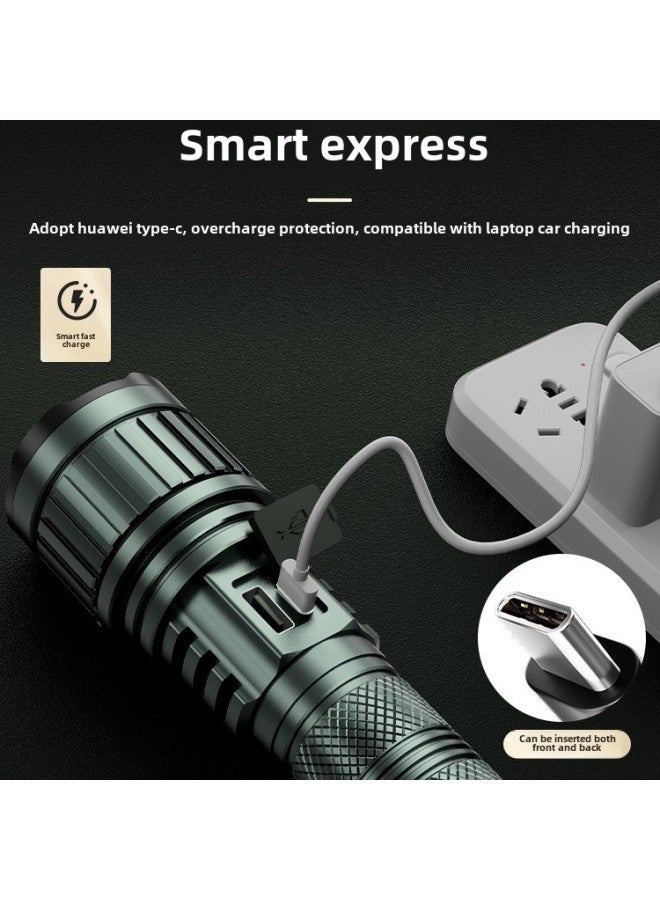 Strong Flashlight Rechargeable Outdoor Ultra-bright Portable Long-range Home Patrol Large Capacity Long Battery Life Lighting-Product Specifications:White And Yellow Double Laser  Laser Cannon/dual - Image 4