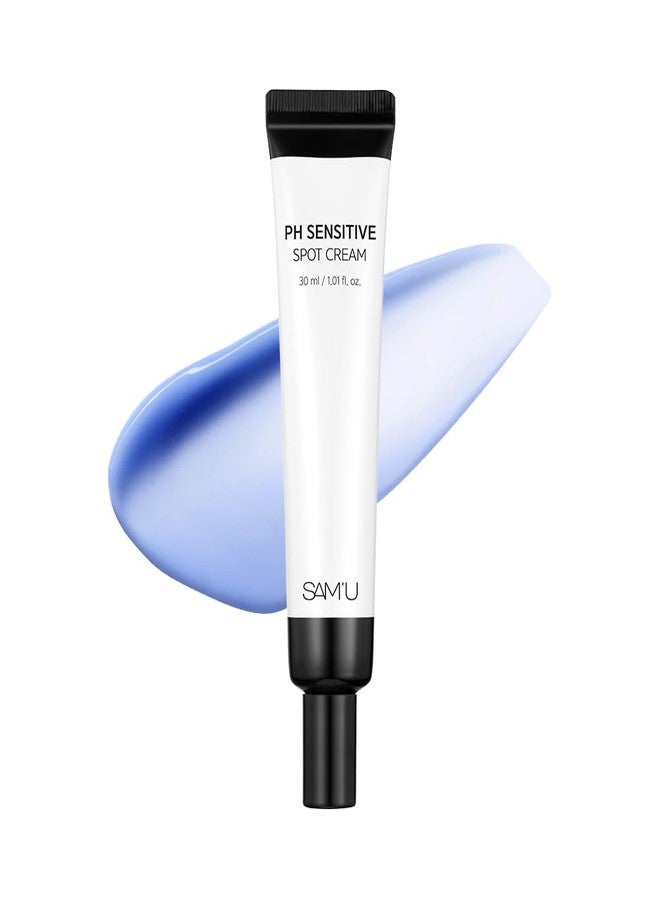 SAM'U SAM’U PH Sensitive Spot Cream - Redness Reducing Blue Cream with Guaiazulene, Ceramides & Peptides for Redness Relief and Post-Blemish Recovery - Korean Face Moisturizer 30ml / 1.01 fl.oz - Image 1