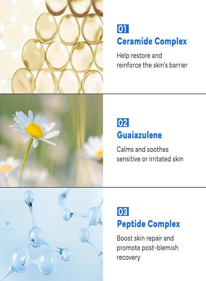 SAM'U SAM’U PH Sensitive Spot Cream - Redness Reducing Blue Cream with Guaiazulene, Ceramides & Peptides for Redness Relief and Post-Blemish Recovery - Korean Face Moisturizer 30ml / 1.01 fl.oz - Image 5