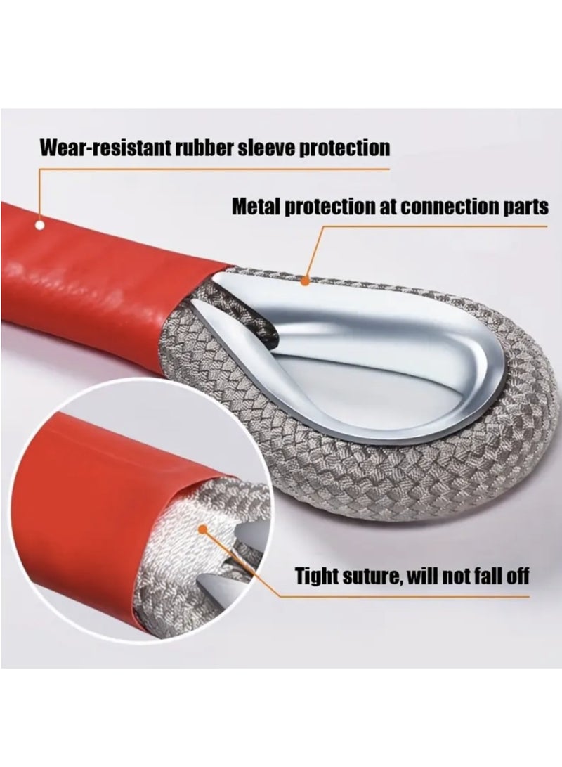 Tow Rope 5M 18TON Heavy Duty Car Towing Strap with  Reflect Light， Trailer Strap Nylon Braid Lifting Sling Straps with Safety Hooks Shackle for Towing Cars Vehicles Emergency Recovery Securing Tool - Image 3