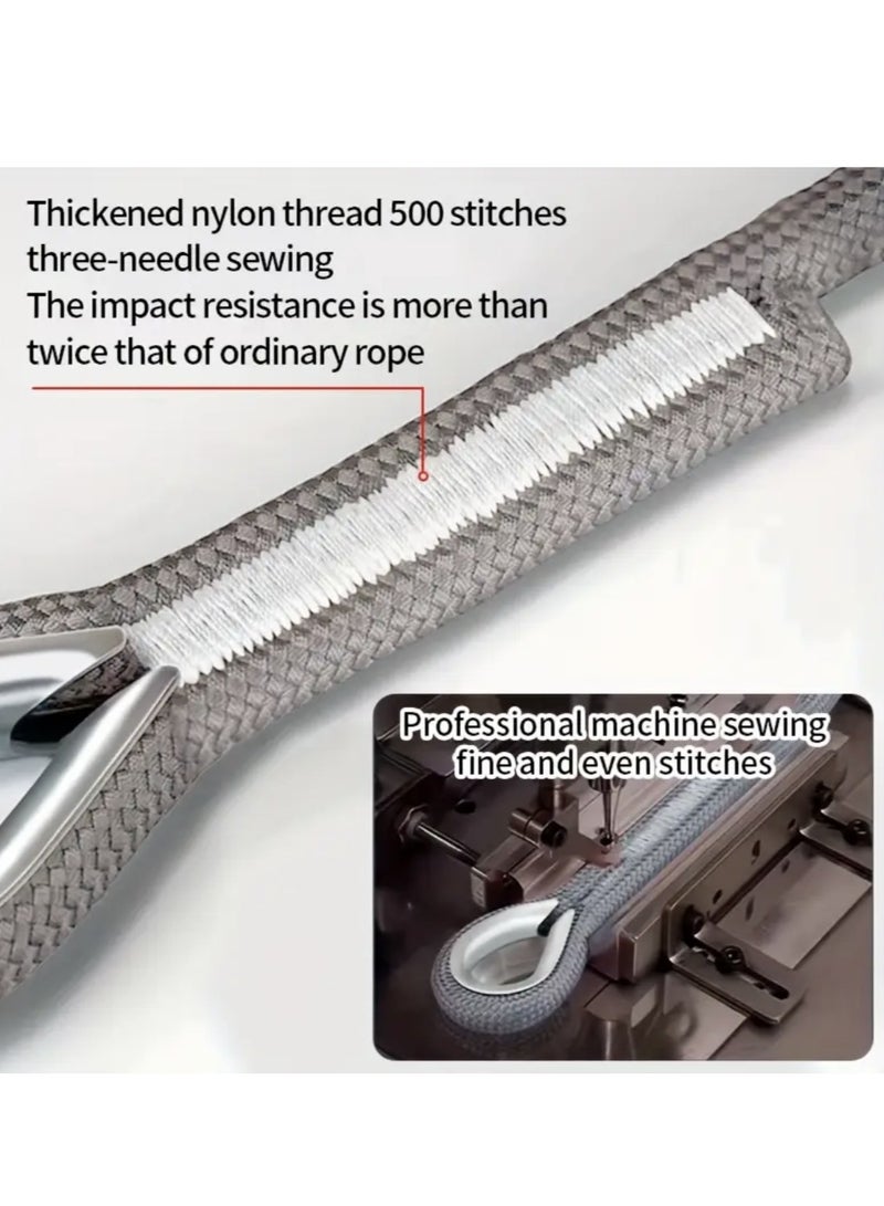 Tow Rope 5M 18TON Heavy Duty Car Towing Strap with  Reflect Light， Trailer Strap Nylon Braid Lifting Sling Straps with Safety Hooks Shackle for Towing Cars Vehicles Emergency Recovery Securing Tool - Image 4