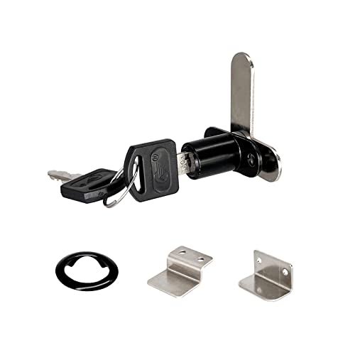 Xnrtop Cam Locks Cabinet Locks Keyed Alike， Cylinder Length Fits on 0.4'', Secure File Drawer Mailbox RV Storage Tool Box Replacement Lock Set, Zinc Alloy(5/8 Inch 6 Pcs) (Black, 19 mm) - Image 5