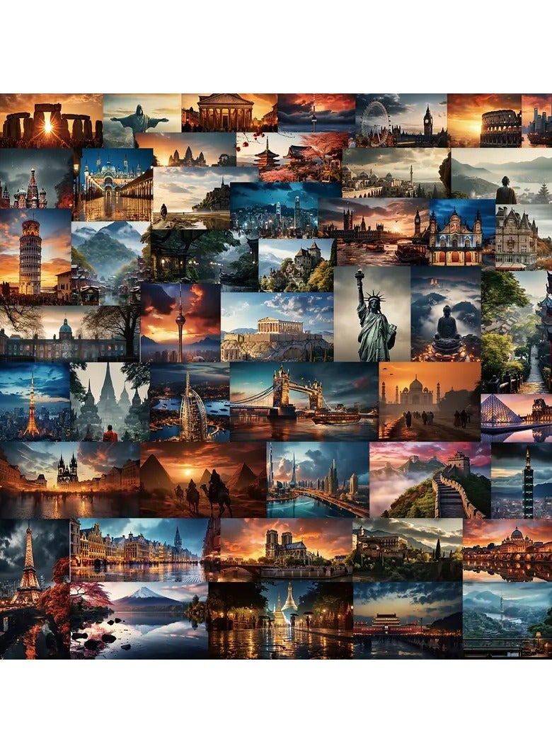 Goolsky [Popular Choice] GUTBD 50pcs Waterproof Vinyl Stickers, City Travel Architectural Scenery, Aesthetic Laptop and Scrapbook Decals for Adults - Ideal for Water Bottles, Laptops, Luggage, Scrapbook Stickers - Image 4