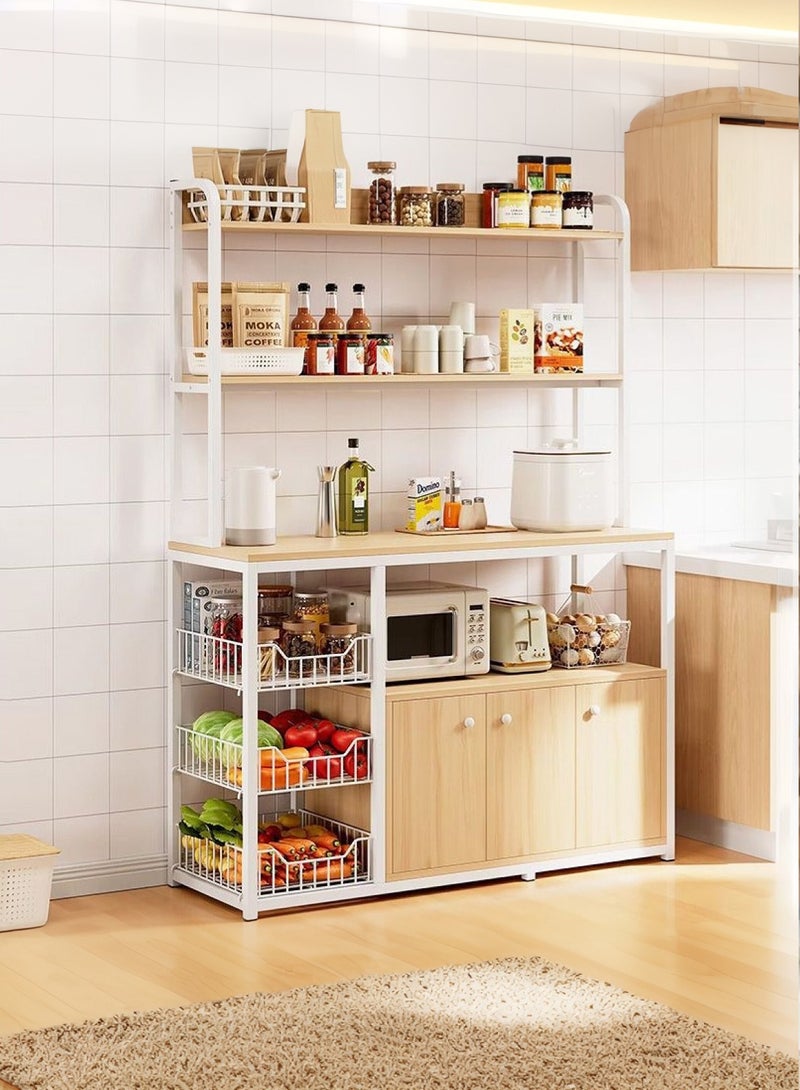 Sharpdo Kitchen Cabinets, Kitchen Sstorage Racks, Floor-Standing Multi-layer Storage Cabinets 120*30*139CM  - Image 1