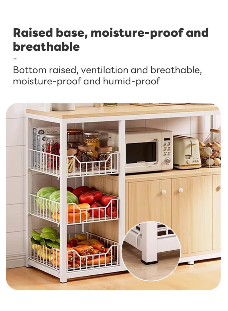 Sharpdo Kitchen Cabinets, Kitchen Sstorage Racks, Floor-Standing Multi-layer Storage Cabinets 120*30*139CM  - Image 3