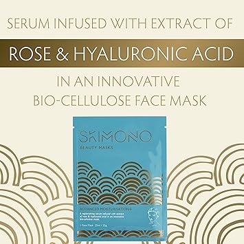 Skimono Hydration Boost Korean Face Mask BioCellulose Sheet with Rose Honey Serum Hyaluronic Acid Luxury Facial Skincare Gift for Women Vegan CrueltyFree by SKIMONO Single Pack - Image 5