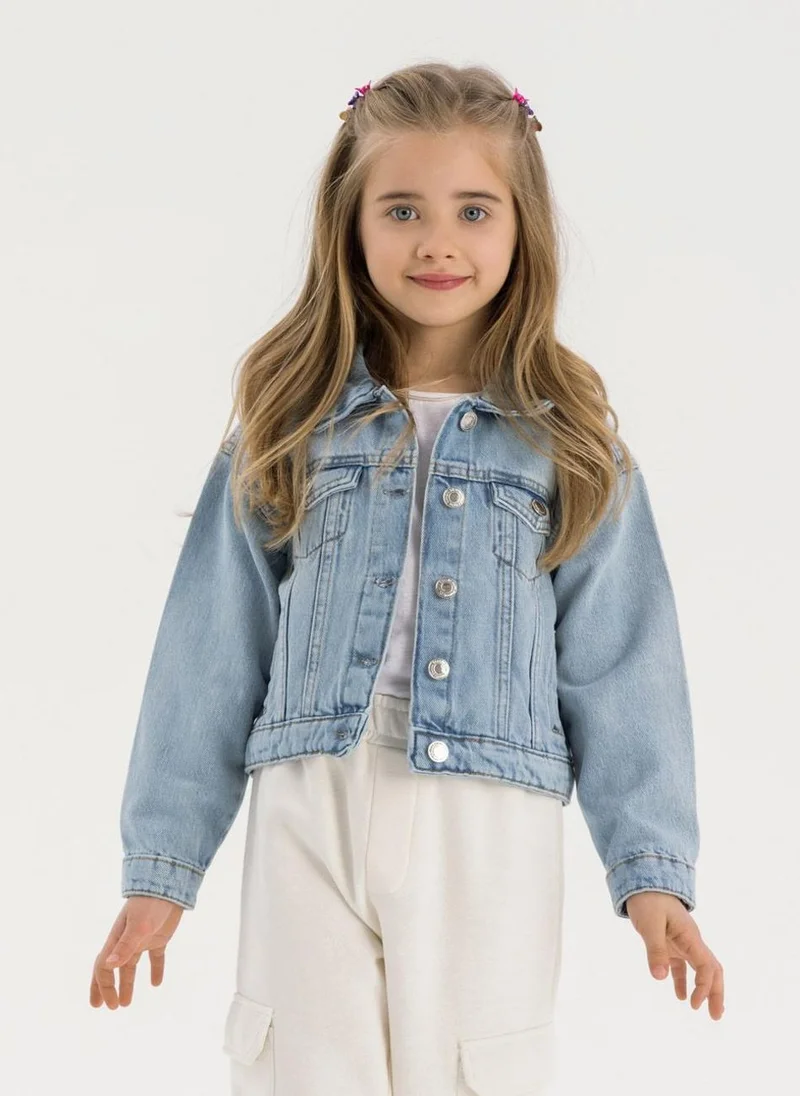 مينوتي Teen Girls Oversized Denim Jacket
