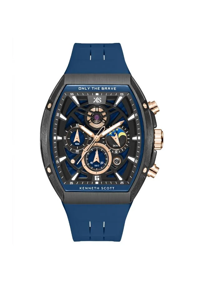 Kenneth Scott Men's Chronograph  Blue  Dial Watch - K26110-BSNN
