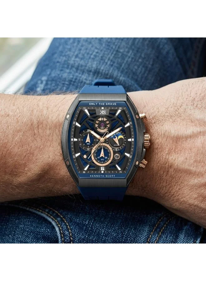Kenneth Scott  Kenneth Scott Men's Chronograph  Blue  Dial Watch - K26110-BSNN for Men | Best Price UAE