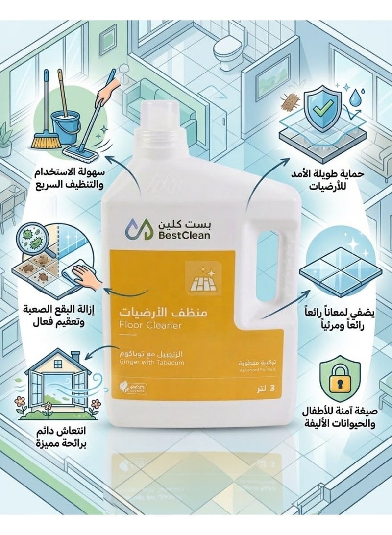 Best Clean Floor Cleaner with Ginger - 3 Liters - Image 2