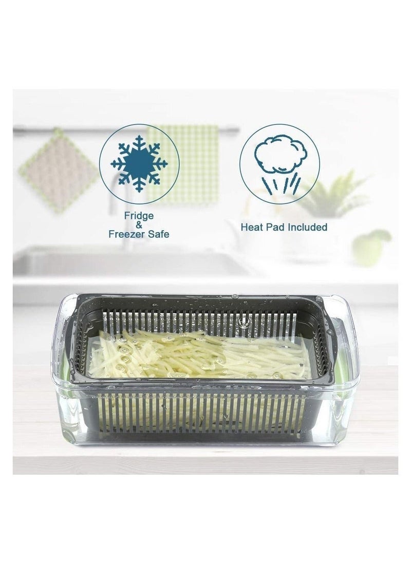 Beauenty Vegetable Chopper Slicer Dicer - 12-in-1 Fruits Cutter Mandoline Slicer Food Chopper/Cutter with 7 Stainless Steel Blades, Adjustable Slicer u0026 Dicer with Storage Container  - Image 2