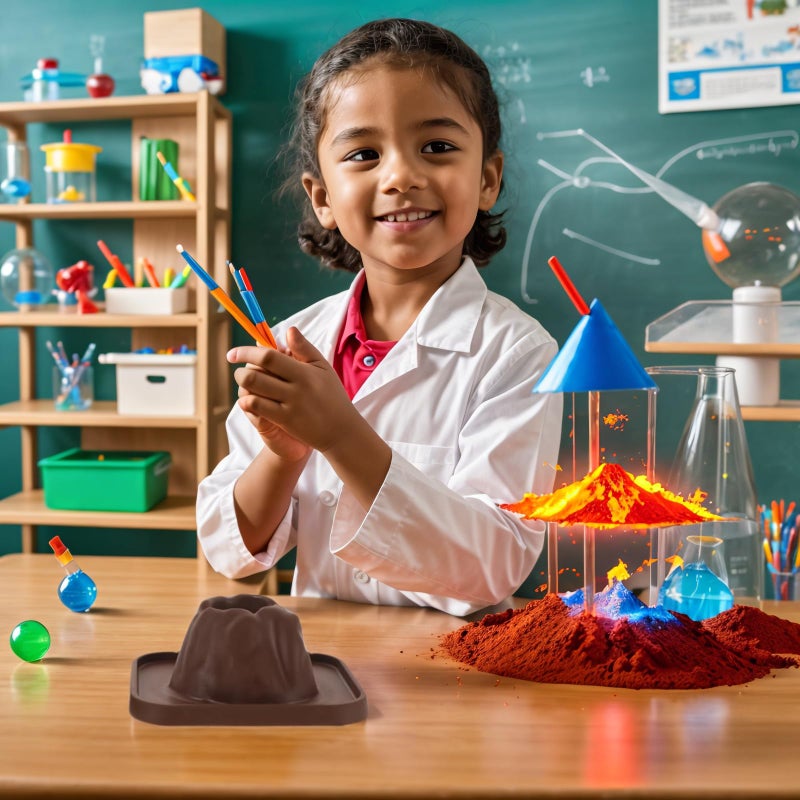jarbins 10Pcs Volcanic Model School Figure Model Experiment for Volcano Science Kit Volcano Eruption Toy DIY Demonstration Props - Image 5