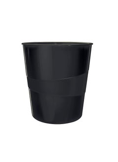 LEITZ Leitz 5278-01-95 (15 Litre) Waste Bin, Plastic, Wow Range, Black  - Image 1