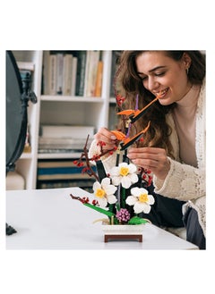 Y&D SYOSI Flowers Botanical Collection Building Sets for Adults Bonsai Plants Artificial Flower Kits Home Office Decor Display Creative Toy Gift Girls Women(830 PCS)  - Image 2