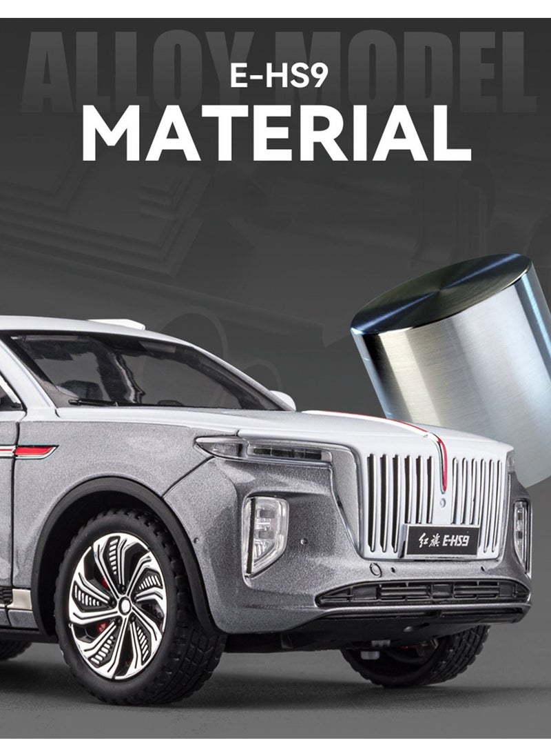 Swift 1:24 Scale Hongqi E-HS9 Toy Cars, Diecast Model Luxury Metal Car, Zinc Alloy Pull Back with Front and Back Lights, Open Door, Off-Road Real Suspensions, Panoramic Sunroof  - Image 3