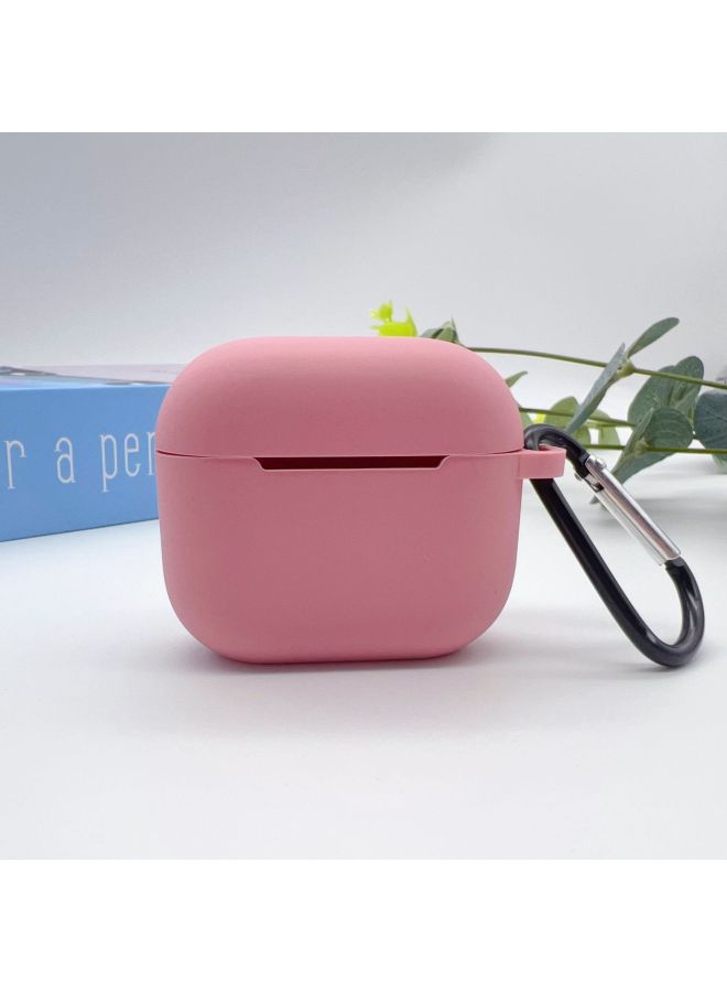 Suitable For 2024 AirPods 4Th Generation Protective Cover Apple 4Th Generation Silicone Headphone Cover Bluetooth Headset Soft Shell-Color:Pink [with Buttons] Single Pearlescent Bag Packaging Red-Model:2024 Airpods 4th Generation