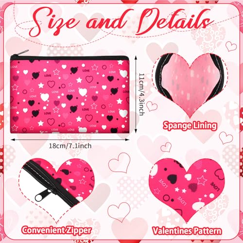 Abbylike 24 Pcs Valentine's Day Makeup Bags Cosmetic Bags Toiletry Zipper Pouch Valentine's Day Women Gift - Image 4
