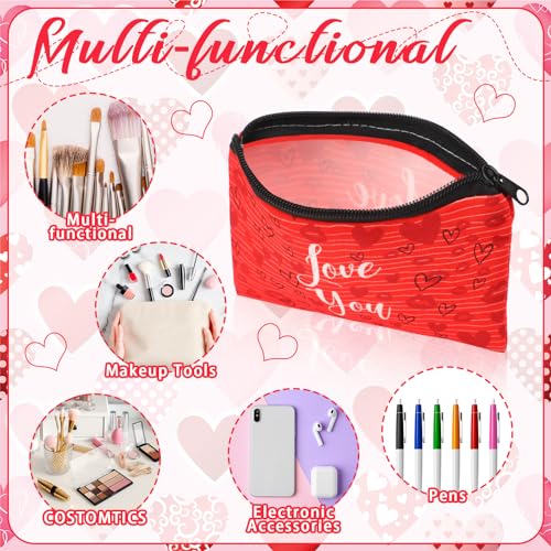 Abbylike 24 Pcs Valentine's Day Makeup Bags Cosmetic Bags Toiletry Zipper Pouch Valentine's Day Women Gift - Image 5