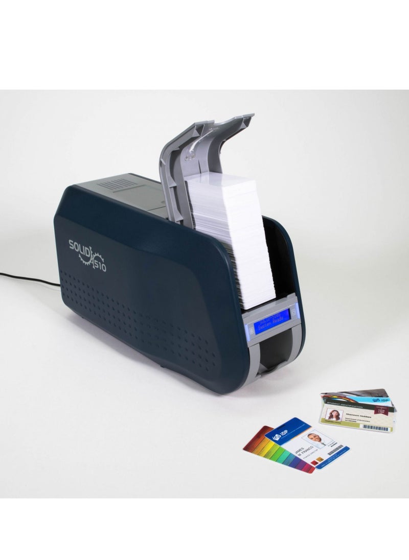 510 Single Sided ID Card Printer, Max. Front-in and Front-out: 17 seconds/ card (212 cards/ hour) (YMCKO)