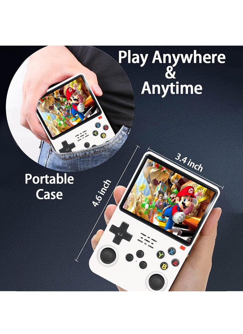 null - R36S Handheld Retro Gaming Console Linux System with 64G TF Card, Preloaded with 15000+ Games, Retro Video Game Console 3.5-inch IPS Screen (White 64G) - Image 1