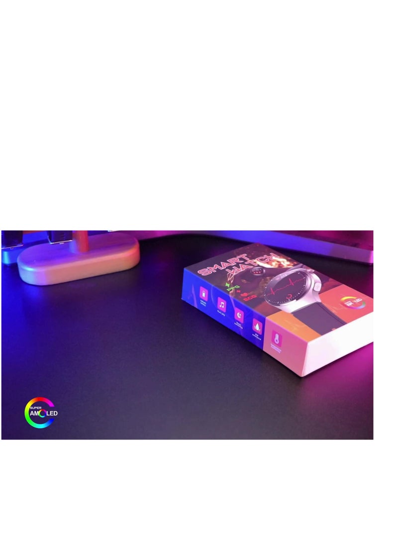 AROAQ Smart Watch S200 Silver, Amoled High-definition Display Health Tracker Watch, Multifunction Waterproof Smart Wristwatch, Electrocardiogram Non-invasive Blood Sugar Blood Temperature Monitoring - Image 4