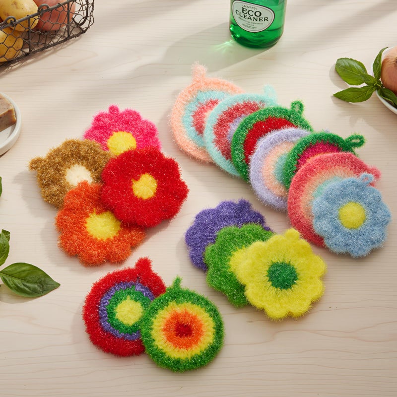 Kenning 16 Pcs Dish Scrubber Non Scratch Dish Washing Scrubbers Reusable Household Cleaning Kitchen Tools for Dishwashing Washing Dishes Cookware Tubs Sinks (Flower) - Image 3
