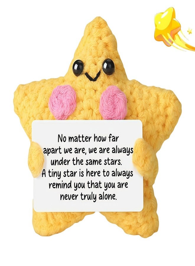 BharatBazaar Crochet Toys, Cute Yellow Crochet Star Handmade Crochet Doll, Soft Milk Cotton Crochet Gift for Women and Girls, Unique Crochet Items for Home Decor - Image 1