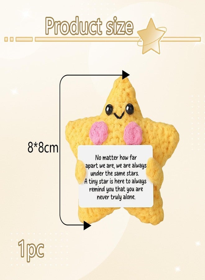 BharatBazaar Crochet Toys, Cute Yellow Crochet Star Handmade Crochet Doll, Soft Milk Cotton Crochet Gift for Women and Girls, Unique Crochet Items for Home Decor - Image 2