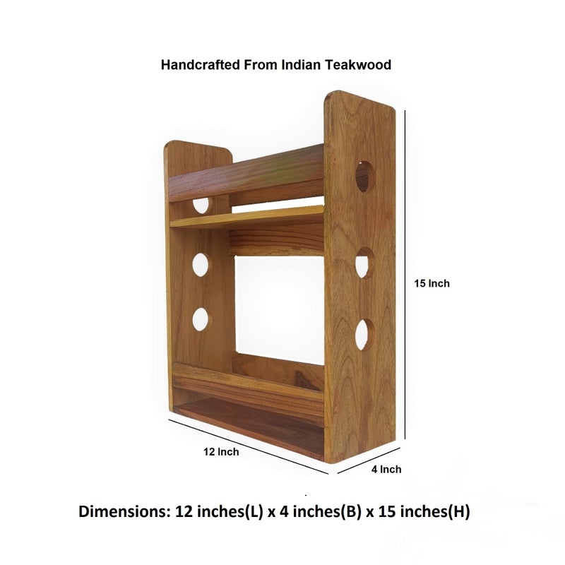 Teakwood Make Bathroom Utility Rack and Shelves BT011  - Image 3