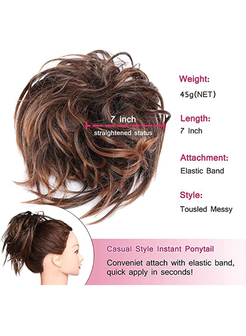 Estelle Messy Cocktail  hair bun, Elastic synthetic Tousled Updo Hair Extensions, Hair  Scrunchies Hairpiece for Women ,Color No 18H613 - Image 4