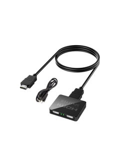 HDMI Splitter, HDMI Splitter 1 in 2 Out for Dual Monitors Duplicate/Mirror, 4K, Dual Hdmi Adapter for 2 Monitors Support HDCP2.2, 18.5Gbps, Auto Scaling, Full HD 1080P 3D with HDMI Cable