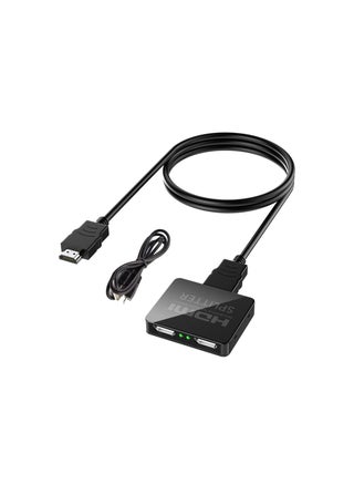 HDMI Splitter, HDMI Splitter 1 in 2 Out for Dual Monitors Duplicate/Mirror, 4K, Dual Hdmi Adapter for 2 Monitors Support HDCP2.2, 18.5Gbps, Auto Scaling, Full HD 1080P 3D with HDMI Cable - pzsku/Z5FA9726301D15CD61284Z/45/_/1680060274/efb18da7-22ee-4cce-be33-c19500883e6e