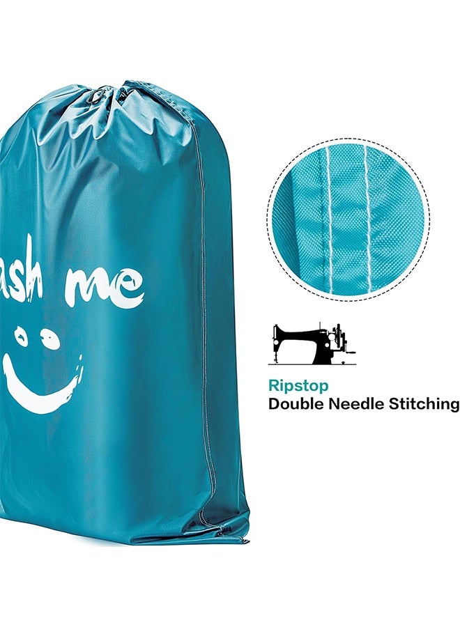 2 عبوة XL Wash Me حقيبة غسيل للسفر ، منظم ملابس متسخة قابل للغسل في الغسالة كبير بما يكفي لاستيعاب 4 حمولات من الغسيل سهل التركيب لسلة الغسيل أو السلة - Image 2