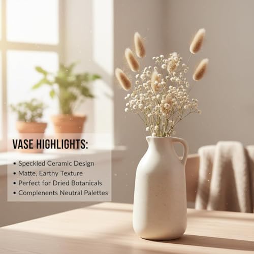 Purezento Ceramic Jug | Container Shape Vintage Tall Vase Pitcher Jug Farmhouse Home Decor for Centrepieces Living Room Kitchen Bedroom Apartment Office,White - Image 2