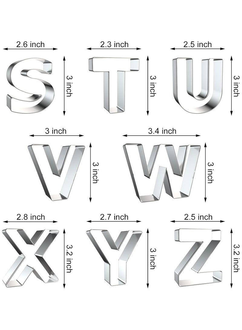 general Alphabet Cookie Cutter Shape Large 3 Inches - 26 Pieces Stainless Steel Biscuit Cutter Set Fudge Biscuit Fruit Dough Mold Tool for Birthday, New Year & Holiday Party Decoration - Image 4