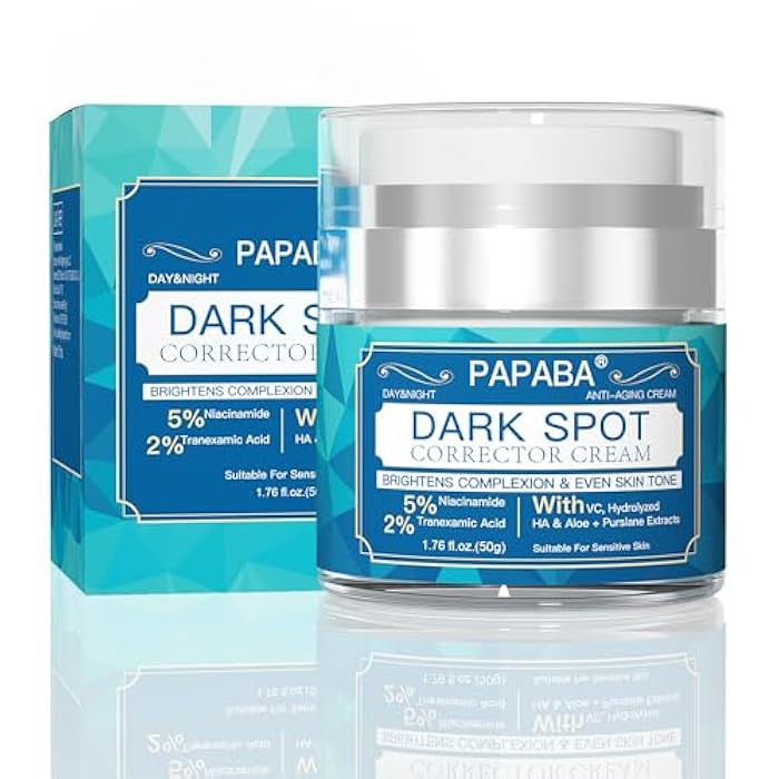 PAPABA Dark Spot Corrector Cream for Face & Body Women Men - Niacinamide + Vitamin C + Tranexamic Acid - Brightening Treatment for Age Spots, Sun Spots Gentle for Sensitive Skin - Image 1