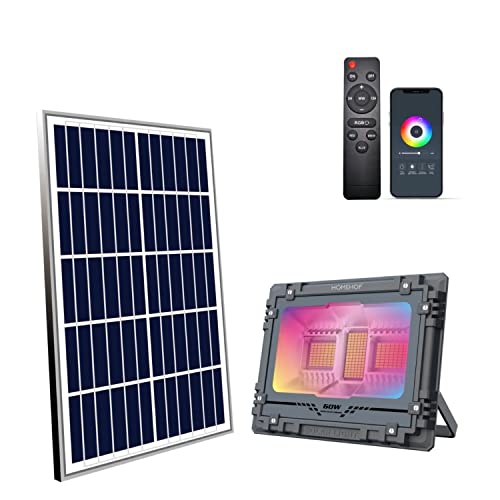 Homehop 60W Best Solar Light Outdoor LED Flood Decorative Wireless Automatic Lamp for Home Garden Wall Entrance Balcony(Aluminium Alloy PC, 16M RGB Colors) - Image 1