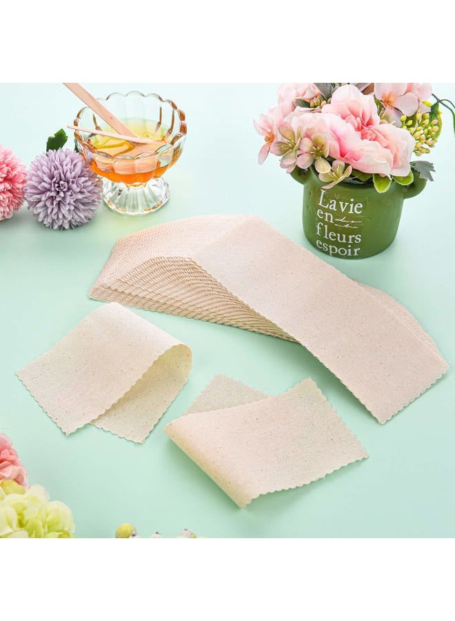 Maitys 200 Pieces Body and Facial Muslin Strips for Hair Removal Natural Muslin Epilating Strips 2.8 x 7.9 Inches Large Bulk for Women and Men(100 Pieces) - Image 4