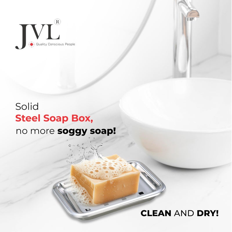JVL حامل صابون من الفولاذ المقاوم للصدأ JVL (حامل صابون مستطيل) - Image 3