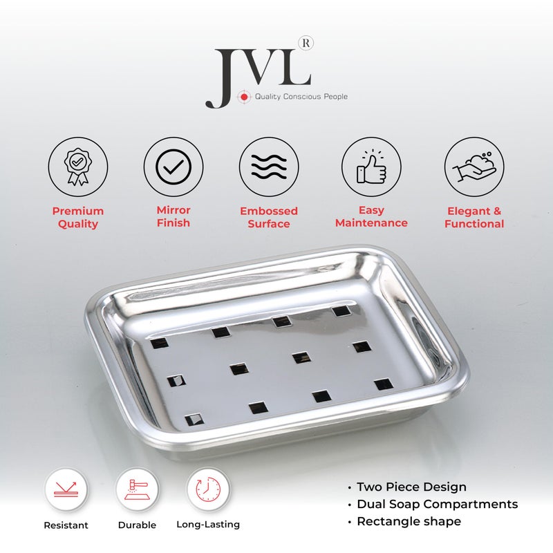 JVL حامل صابون من الفولاذ المقاوم للصدأ JVL (حامل صابون مستطيل) - Image 5