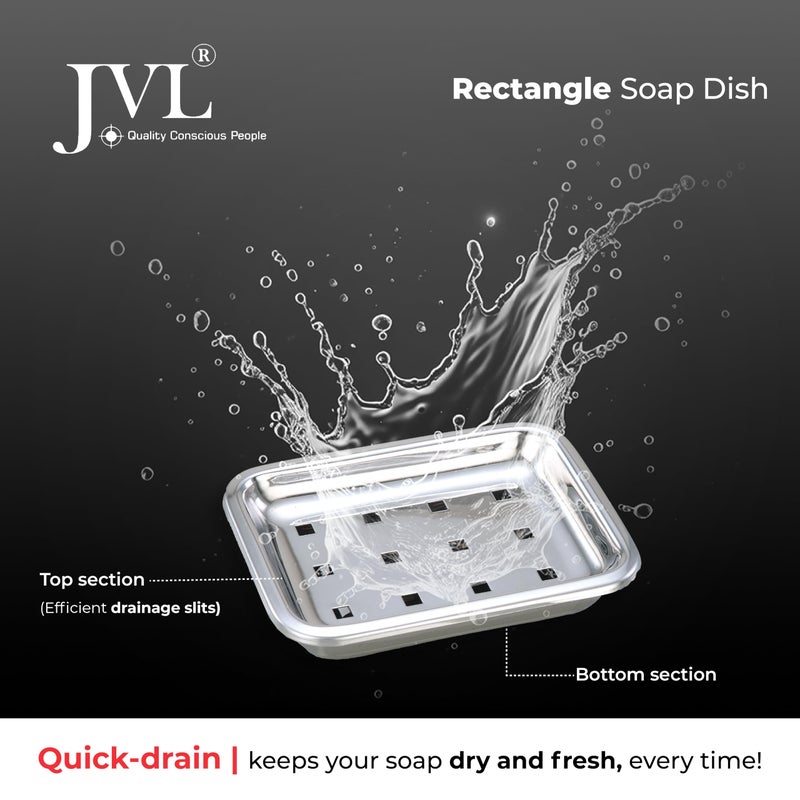 JVL حامل صابون من الفولاذ المقاوم للصدأ JVL (حامل صابون مستطيل) - Image 4