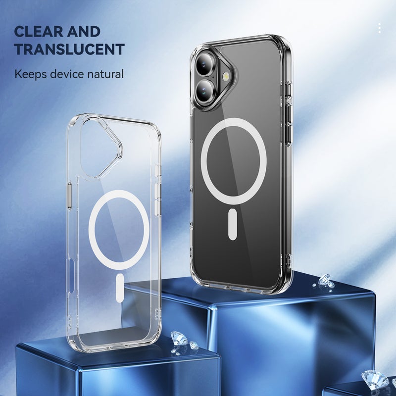 MonaPlay iPhone 17 Case Crystal Clear MagSafe, Magnetic Slim Shockproof Cover, Corner Air Pockets, 1.0mm Raised Camera/Screen, Wireless Charging Compatible, Lanyard Hole - Image 4