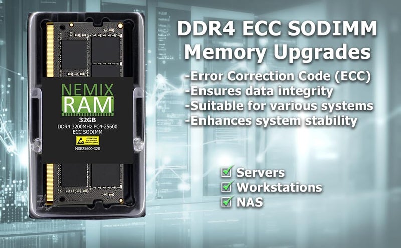 NEMIX RAM 32GB 2X16GB DDR4 2666MHZ PC4-21300 2Rx8 1.2V CL19 260-PIN ECC Unbuffered SODIMM KIT NEMIX RAM Compatible with Synology D4ES01-16G, D4ES03-16G NAS 23 Series: DS1823xs+ DS923+ DS723+ - Image 4