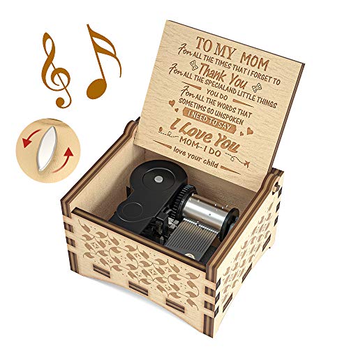 Ucuber You are My Sunshine Music Box for Mom from Daughters, You are My Sunshine Cute Box with Wind Up, Wood Personalized Engraved Best Unique Gift for Birthday, Christmas Day - Image 1