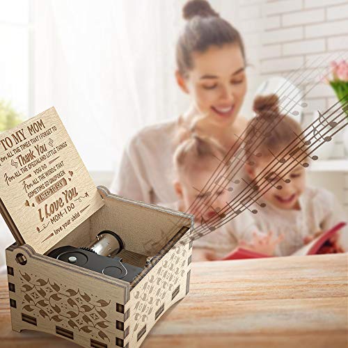 Ucuber You are My Sunshine Music Box for Mom from Daughters, You are My Sunshine Cute Box with Wind Up, Wood Personalized Engraved Best Unique Gift for Birthday, Christmas Day - Image 4