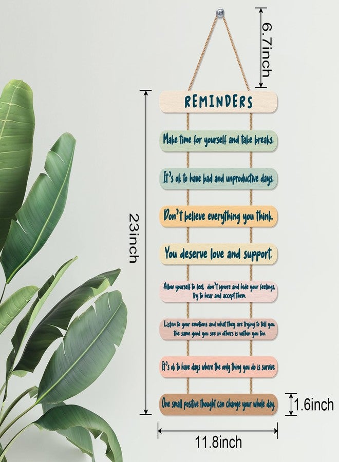 Lodeskee Mental Health Wall Art Decor, Positive Reminders Psychology Affirmations Wooden Hanging Wall Pediments for College Office Home Classroom Dorm, Inspirational Gifts for Her Teenage Girls Boys - Image 3