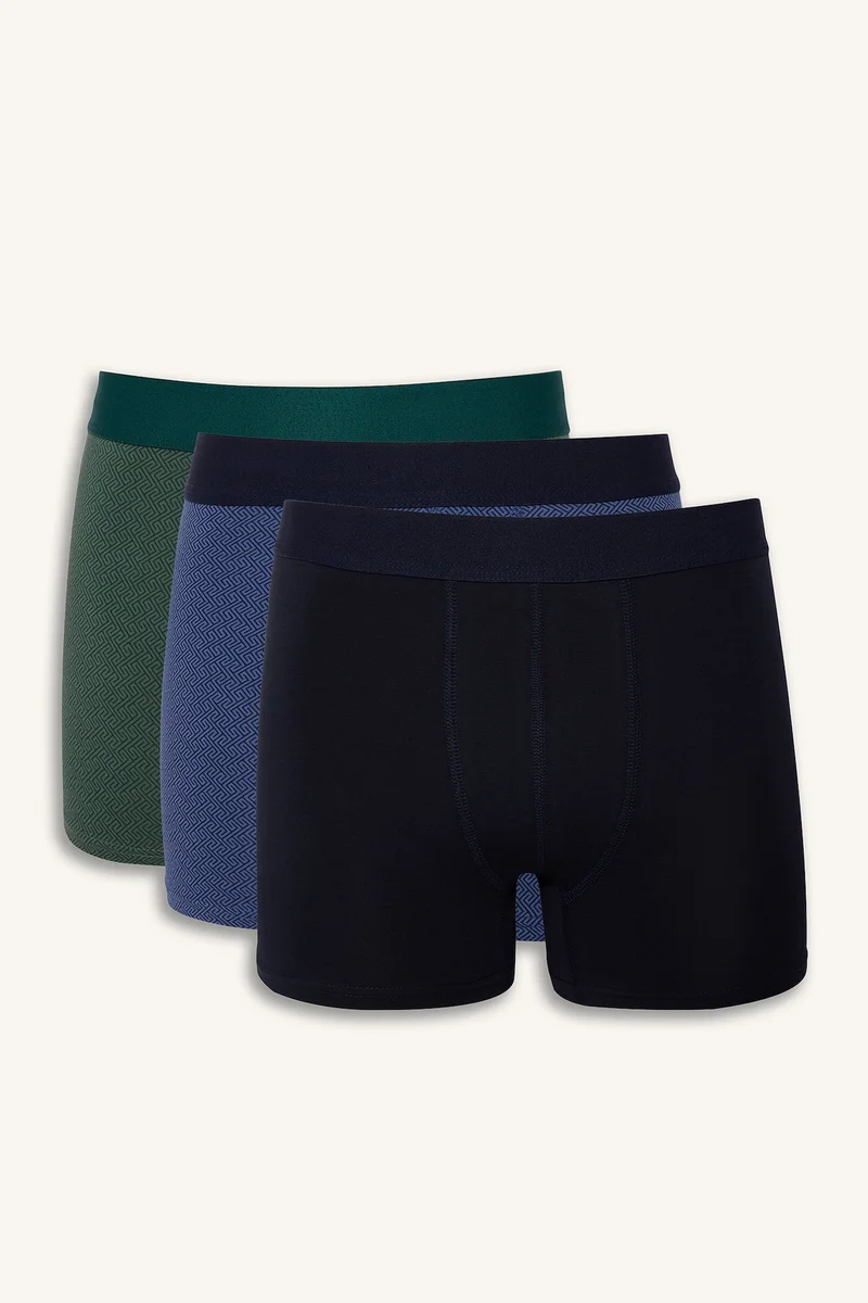 Regular Fit Ethnic Patterned 3 Piece Boxer Shorts