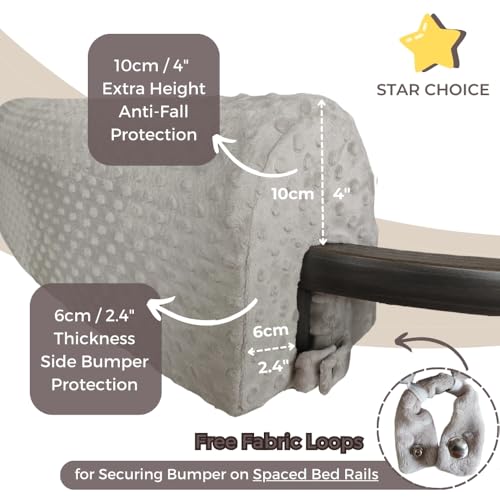 Wonder Space Toddlers' Bed Rail Bumpers Protecter - Children's Bed Guardrail Padding - Anti-Collision | Increased Height | Fall Prevention - Easy Installation Enhanced Safety Mostly Fit (Grey, 2.3ft) - Image 4