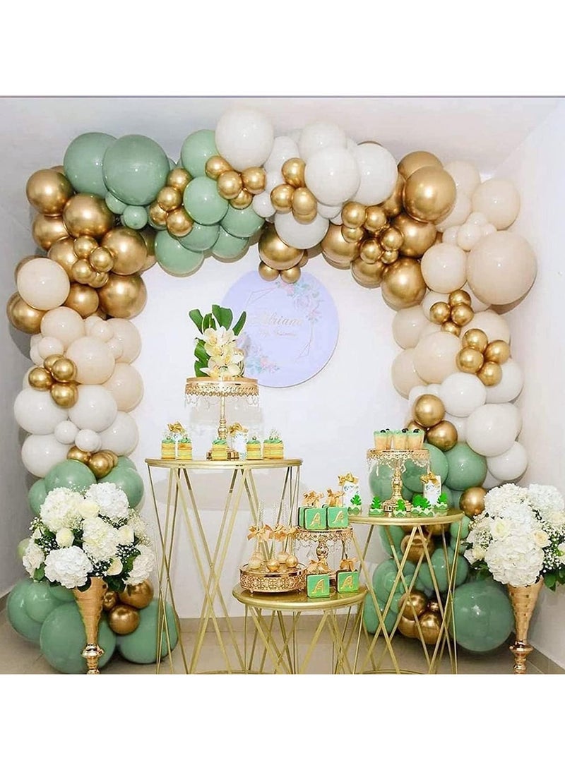 sage-119 الزيتون الأخضر بالون بالون القوس مجموعة ، مجموعة اكليلا من الزهور ، مع البلاتين بالون بالون عارية ، ذهبية متعددة الألوان ورقة البالون ، دش الطفل ، عيد ميلاد الحزب ، الغابة الصيد الطرف ، صيد الطفل دش الديكور - Image 2